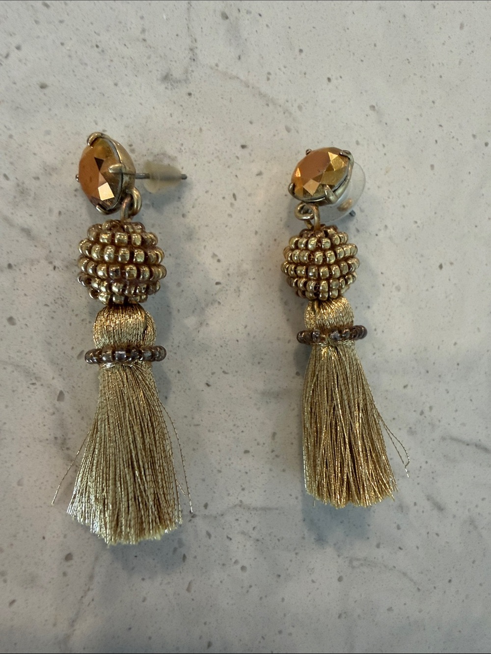 J. Crew Gold Tassel Drop Earrings